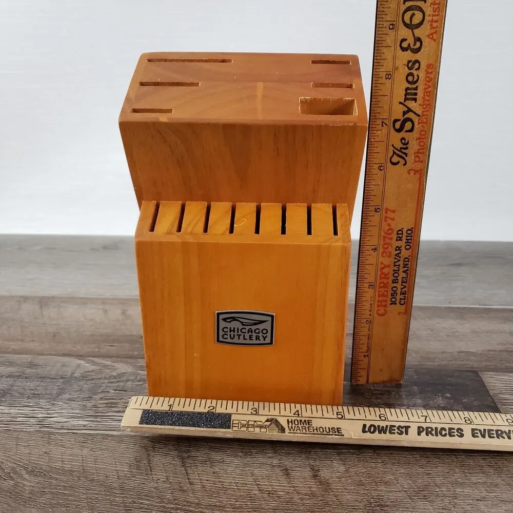 Chicago Cutlery 14 Slot Knife Block Wood Countertop Kitchen Storage